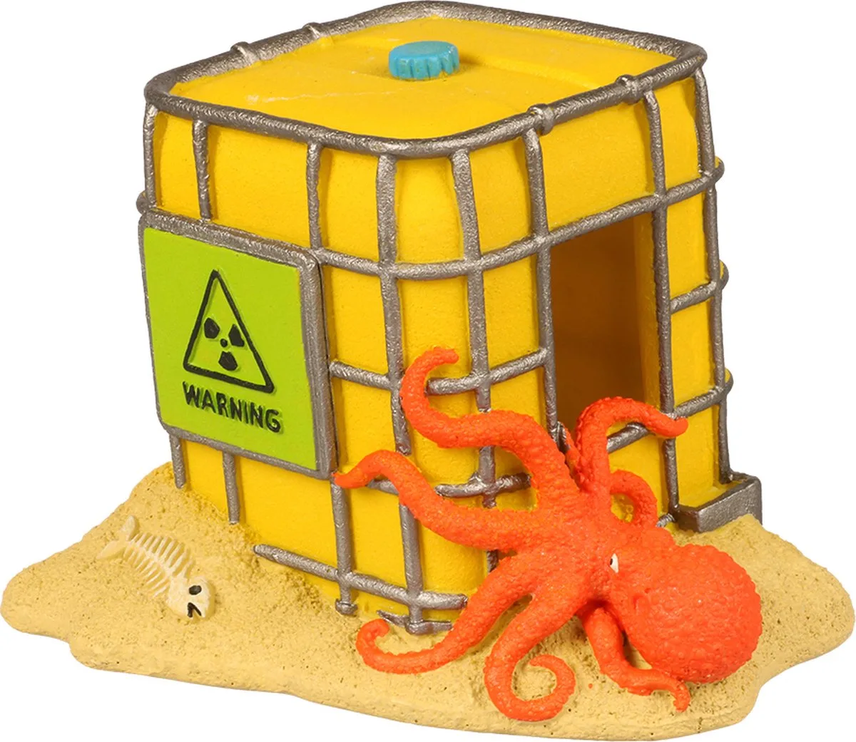 IBC-container met Octopus - Aquariumdecoratie - Glow-in-the-Dark Schuilplek - 14,5x11,5x11cm - Meerkleurig by Aqua Della in Multicolour – product photo