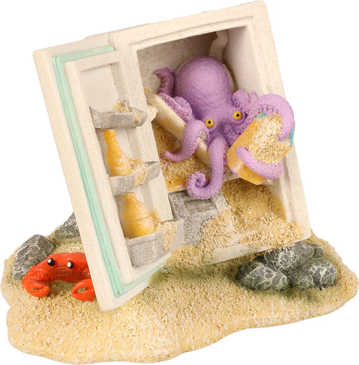 Koelkast met Octopus - Aquariumdecoratie - Glow-in-the-Dark - 12x11x10cm - Meerkleurig by Aqua Della in Multicolour – product photo