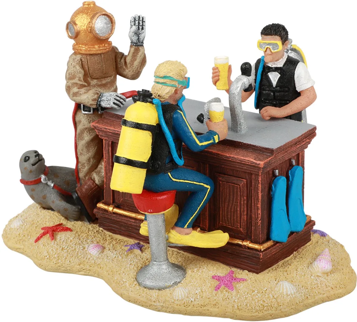 Scuba Bar - Grappig Aquariumornament met Duikers - Gifvrij - 16x11x10cm - Meerkleurig by Aqua Della in Multicolour – product photo