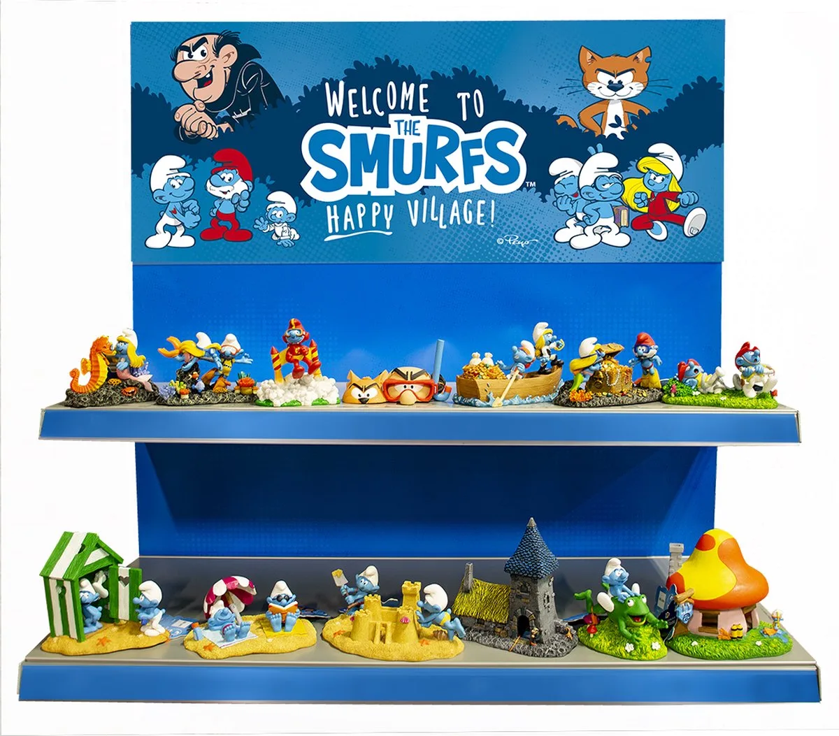 smurfen aquariumdecoratie - budgetpack - 13 verschillende figuren (willekeurig geselecteerd) de Aqua Della en Multicolore – photo produit