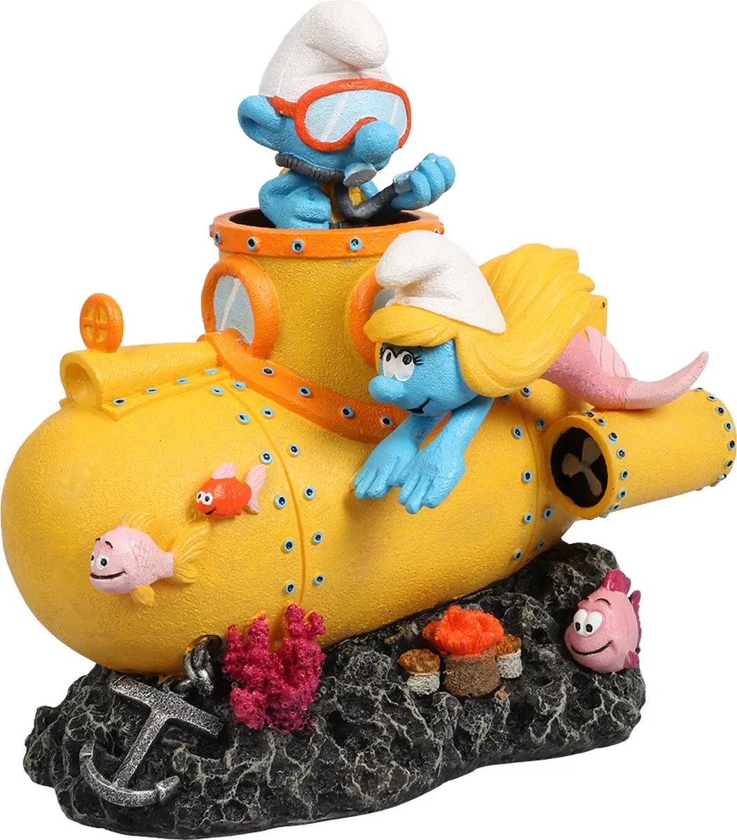 smurfen onderwater duikboot 15,8x10,8x16cm fra Aqua Della i Flerfarvet – produktbillede