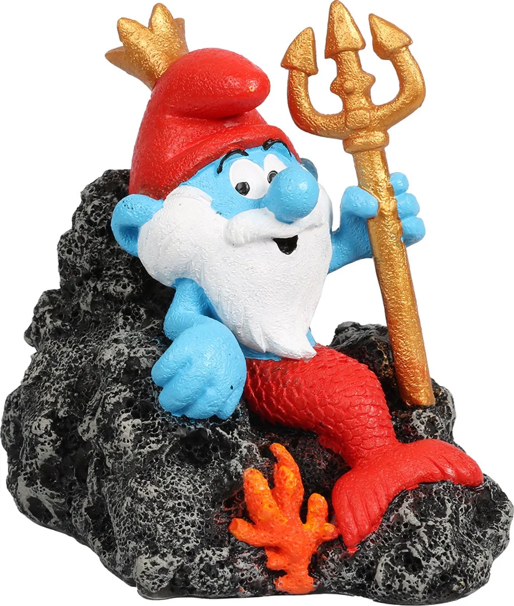 smurfen onderwater neptunus 9,4x6,8x8,5cm fra Aqua Della i Flerfarvet – produktbillede