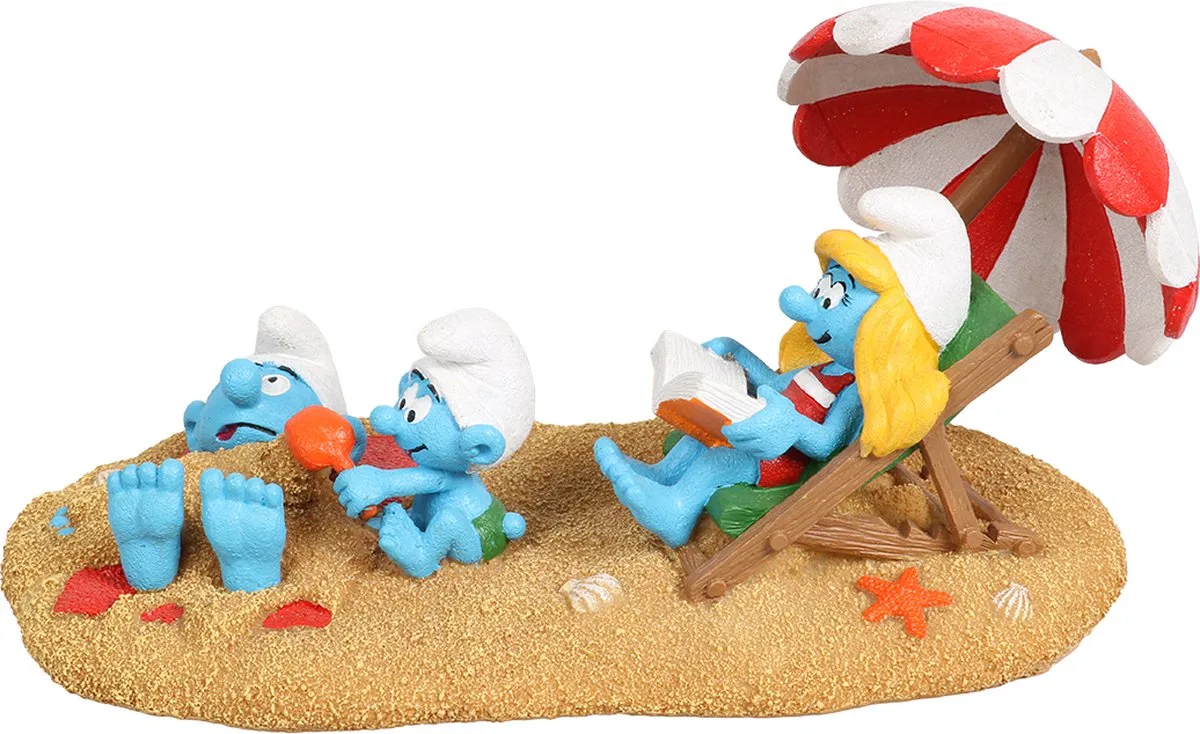 smurfen strand smurfin & babysmurf 22,4x11,7x11,3cm fra Aqua Della i Flerfarvet – produktbillede