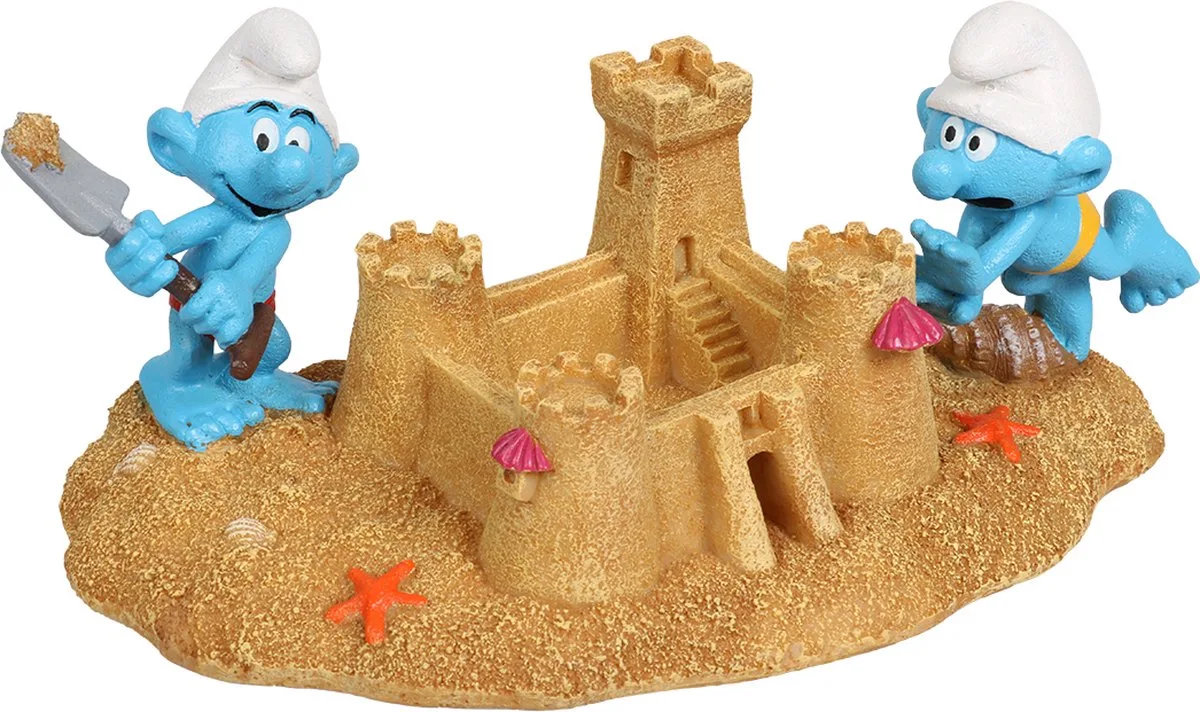 smurfen strand zandkasteel 21,1x11,5x8,8cm meerkleurig van Aqua Della in Beige – productfoto