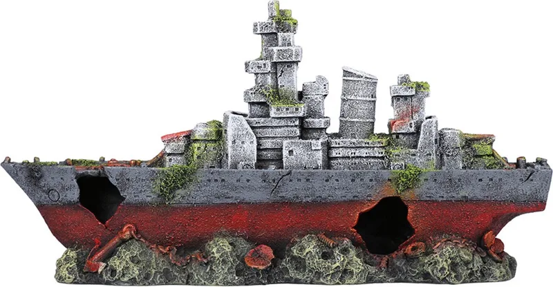 Verlaten Schip - Aquarium - Ornament - 39x10x20 cm de Aqua Della en <> – photo produit