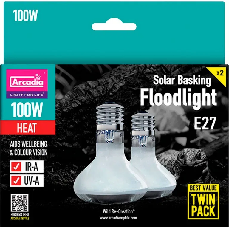 Arcadia solar basking floodlight 100 watt twin pack Habistat Aquadistri van AquaDistri – productfoto