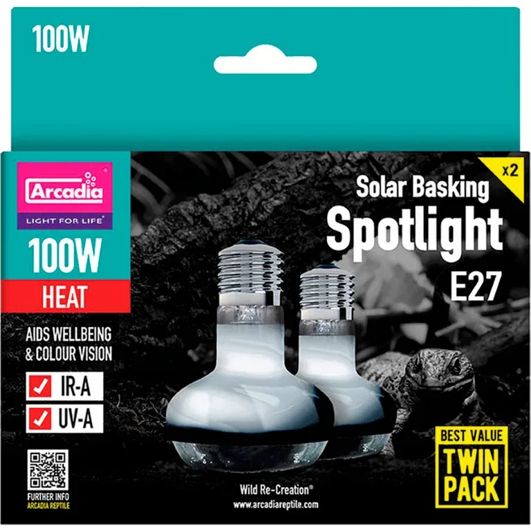 Arcadia solar basking spotlight 100 watt twin pack Habistat Aquadistri van AquaDistri – productfoto