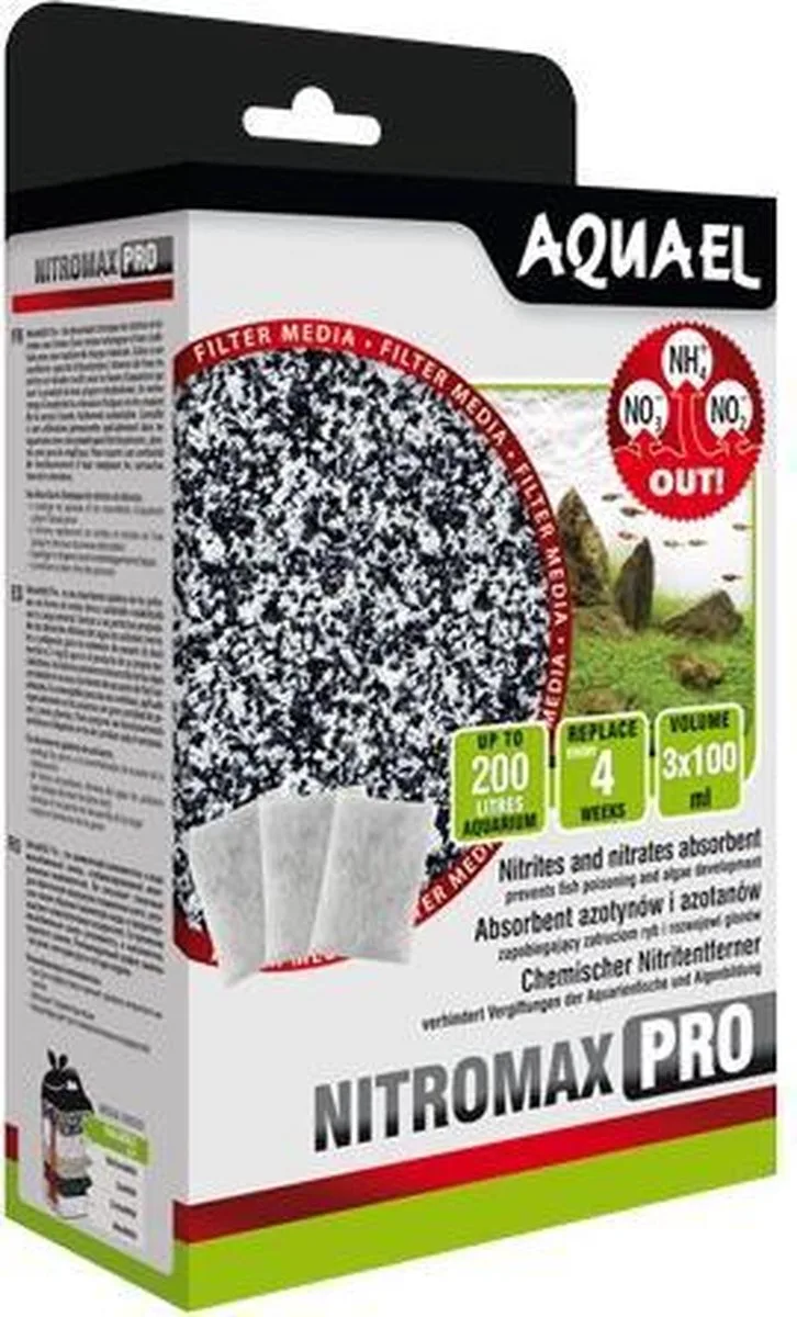 NitroMax Pro - Filtert nitriet en nitraat uit Aquarium - Inhoud: 3 x 100ml de Aquael – photo produit