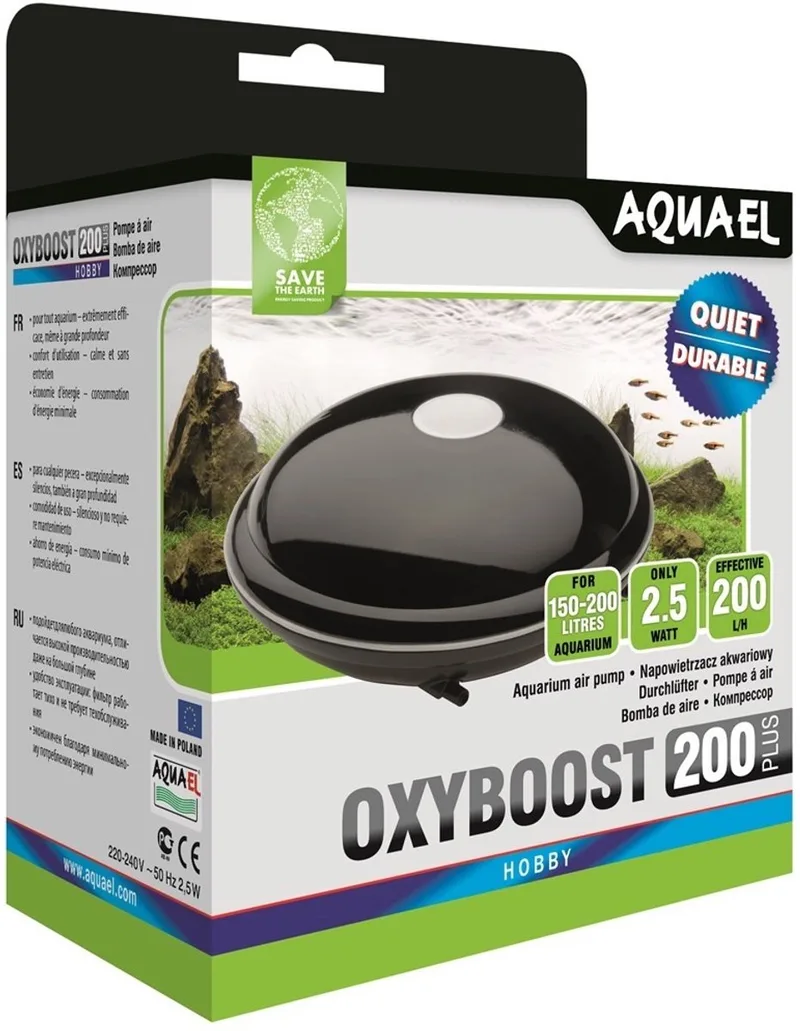 oxyboost +200 - Aquarium Pomp - Type: Luchtpomp - 200 liter/uur de Aquael en Multicolore – photo produit