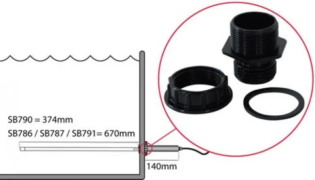 Tankdurchführung 1½” für Tauch UVC von AquaForte – Produktfoto