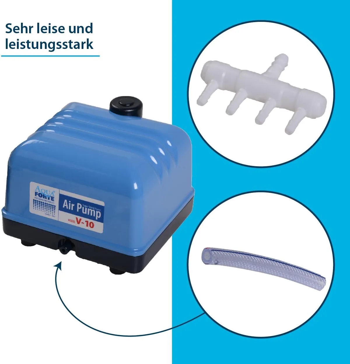 V-Serie Hi-Flow Luftpumpe Teich Aquarium von AquaForte – Produktfoto