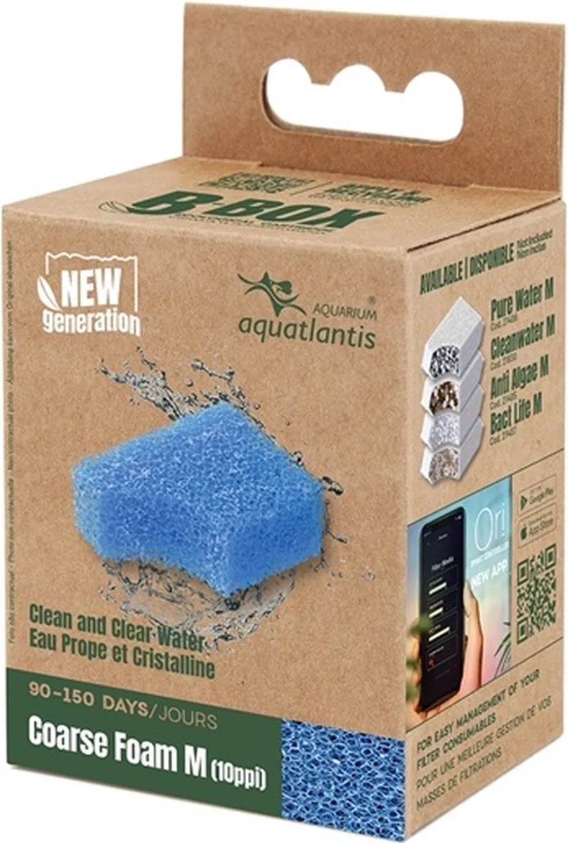 B-Box Coarse Foam Medium - 1 stuk van Aquatlantis in Blauw – productfoto