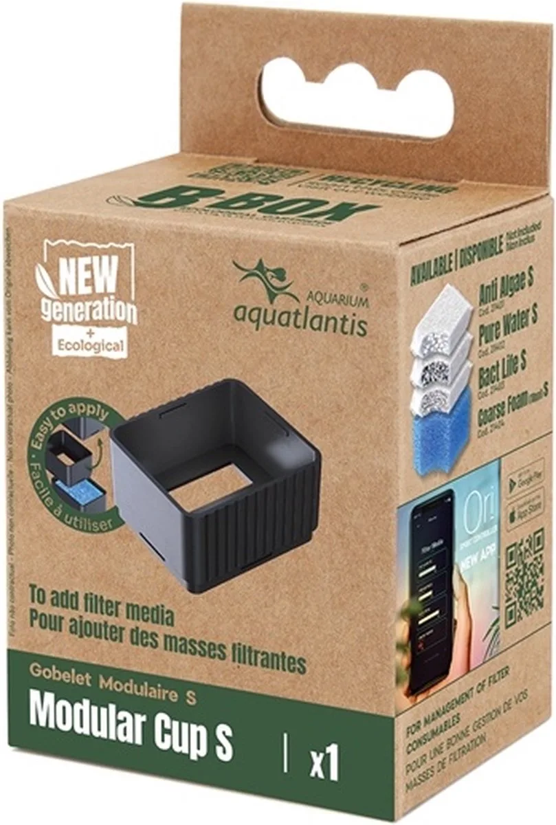 Mod. Cup B-Box Cartridges Small de Aquatlantis en Noir – photo produit