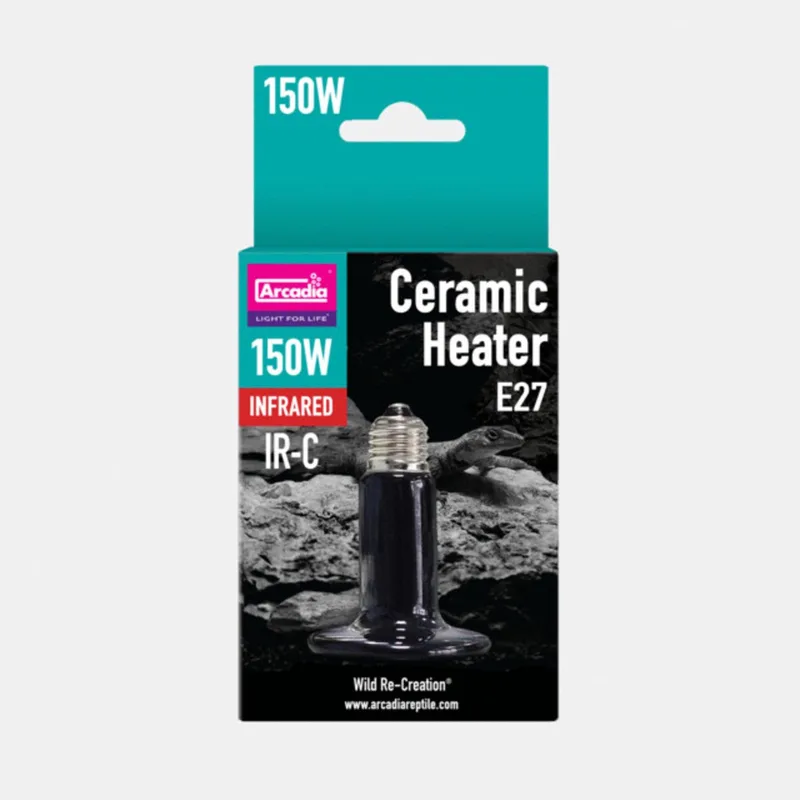 Keramische Warmtelamp 150 Watt fra Arcadia i Sort – produktbillede