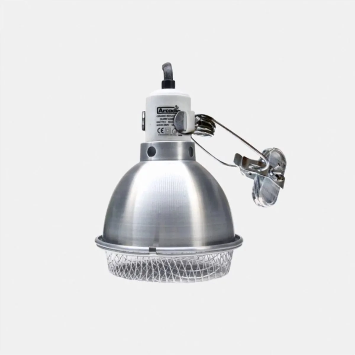 Reflector met klem en keramische E27 fitting 14 | 20 cm voor terrariumverwarming en verlichting 20CM by Arcadia in Silver – product photo