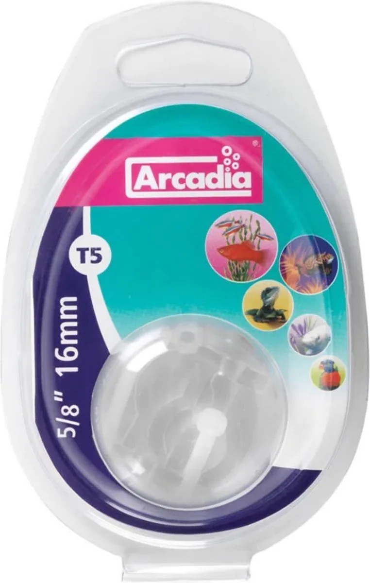 T5 plastic clips met schroeven 16 mm | set van 2 | voor T5 aquarium en terrariumverlichting by Arcadia in Transparent – product photo