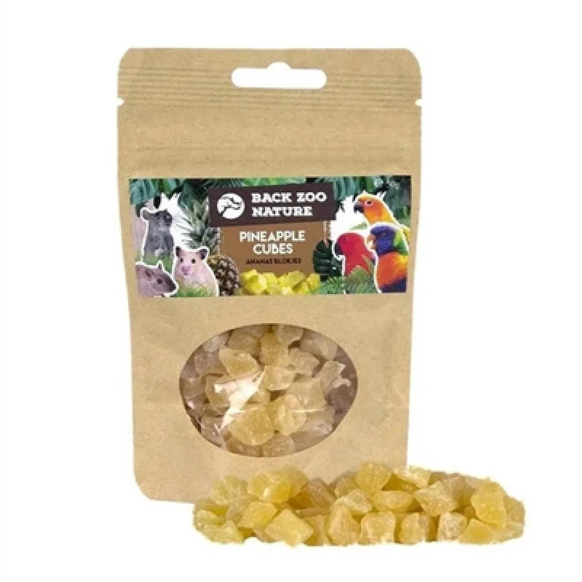 Ananasblokjes - Gedehydrateerde Fruitsnack 50g - Natuurlijke Snacks voor Vogels en Knaagdieren by Back Zoo Nature – product photo