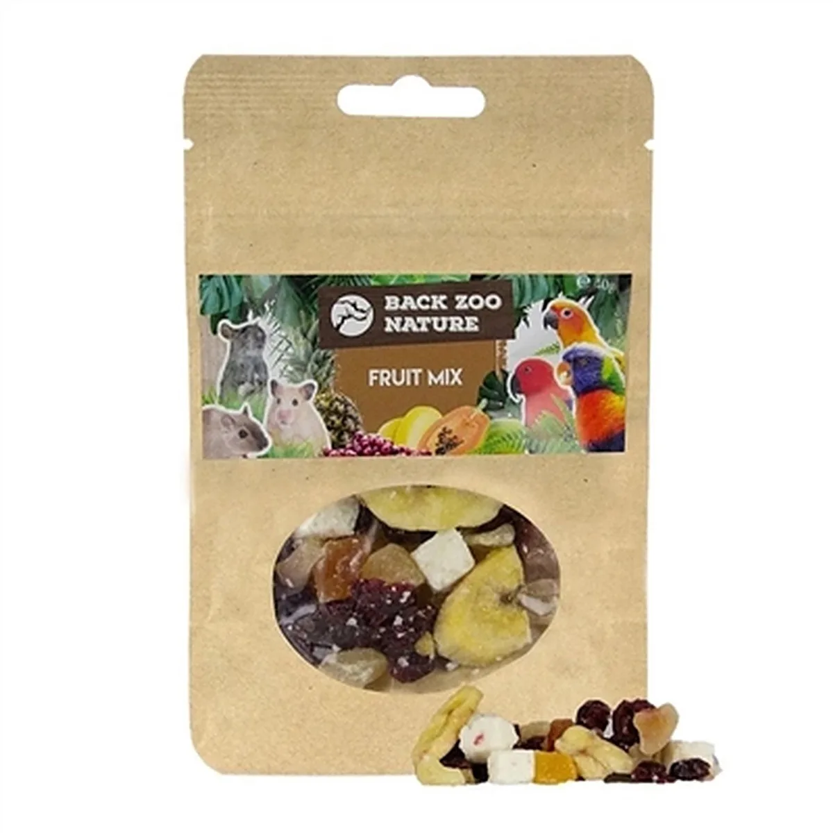 Fruit Mix 200 Gr - Gedroogd Fruit Mix voor Knaagdieren, Konijnen en Vogels - Natuurlijke Fruitsnack by Back Zoo Nature – product photo