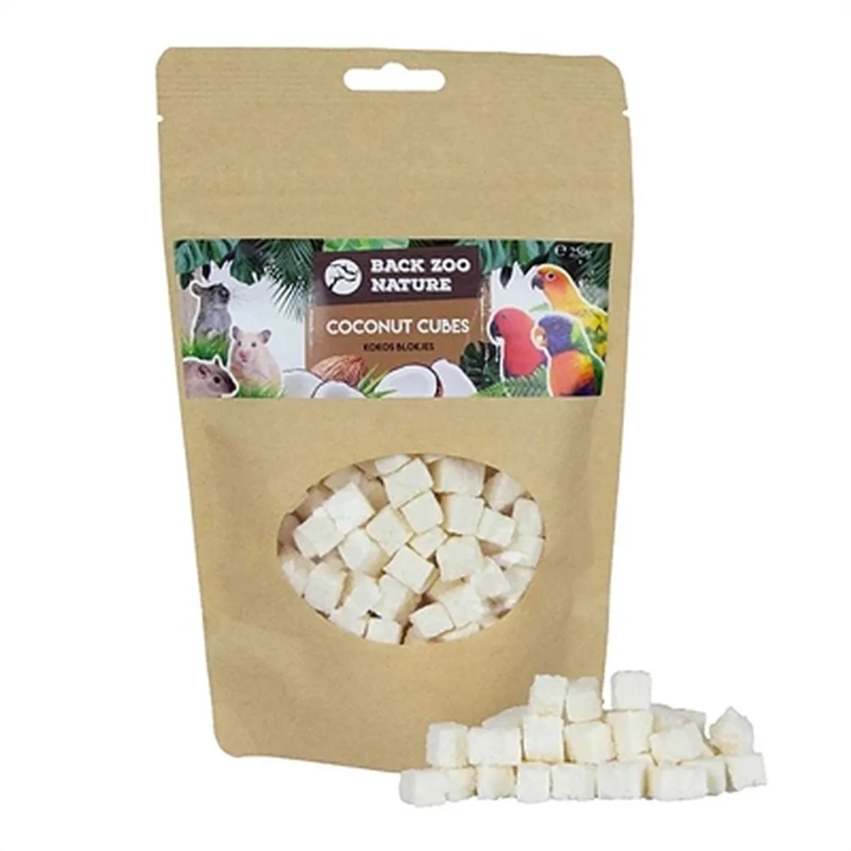 Kokosblokjes - Gedehydrateerde Snack 250 Gr - Aanvullende Fruitsnack voor Vogels en Knaagdieren by Back Zoo Nature – product photo