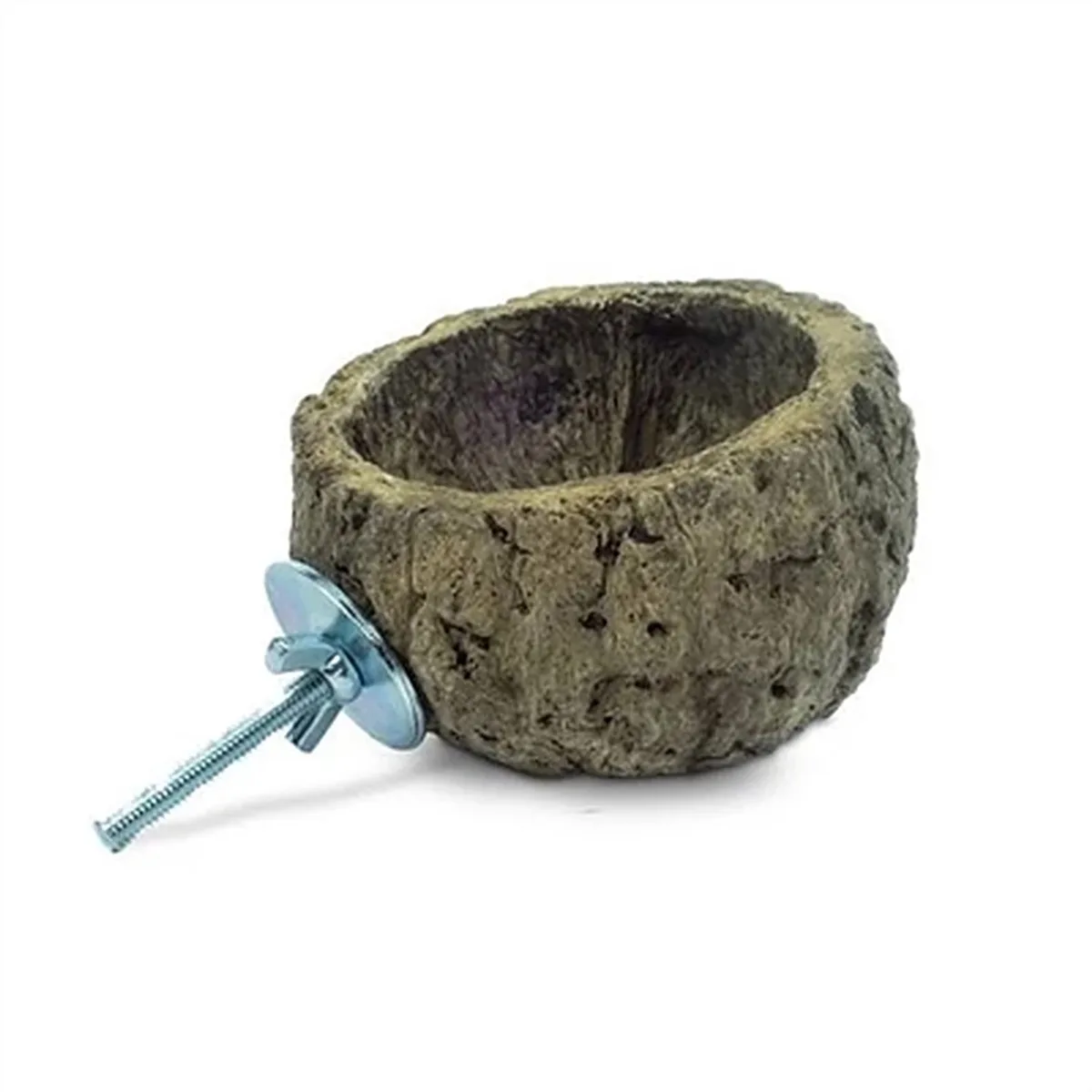Voerbak Papegaaien - Natuurlijke Kom 10 cm - Eenvoudig te Bevestigen met Vleugelmoer by Back Zoo Nature in Brown – product photo