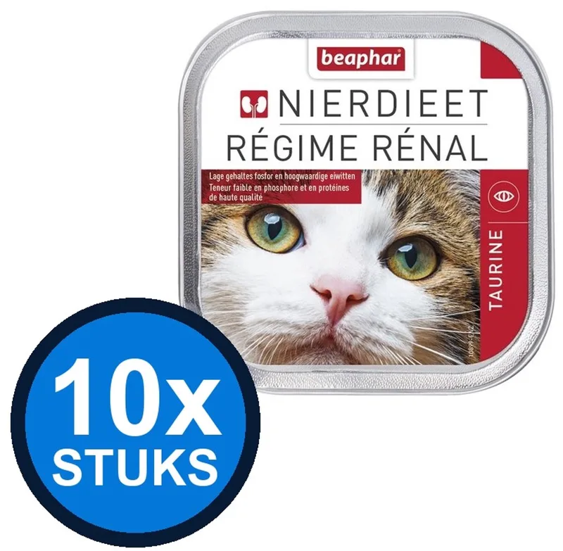 10x Beaphar - nierdieet kat taurine 100gr - Kattenvoer Natvoer - 100 g de Beaphar – photo produit