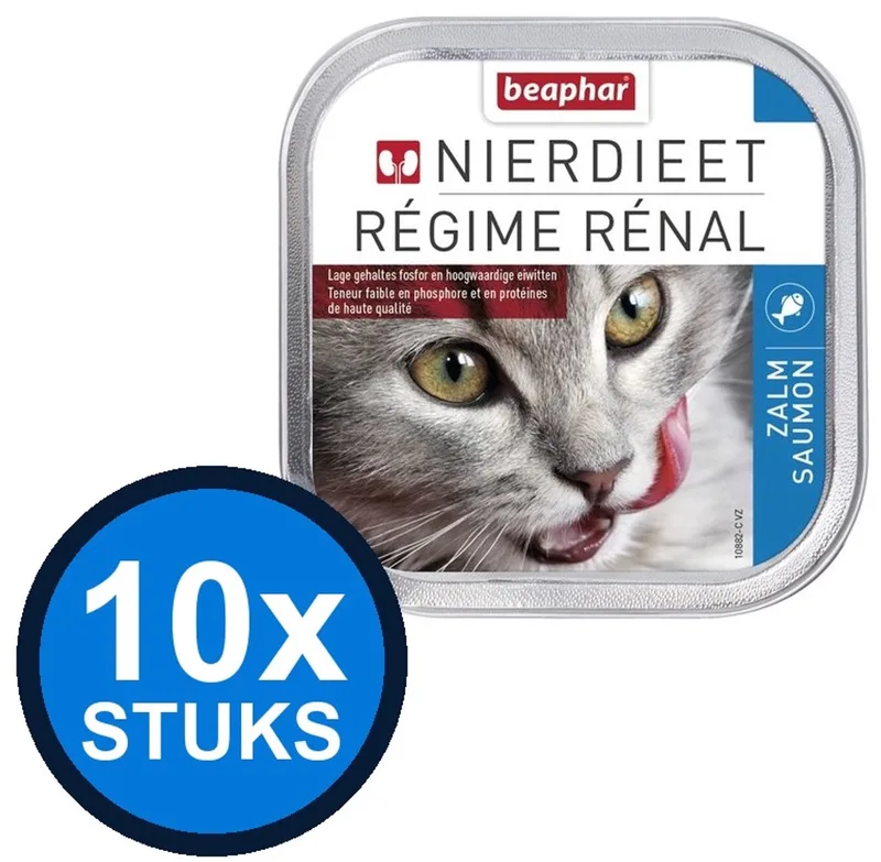 10x Beaphar - nierdieet kat zalm 100gr - Kattenvoer Natvoer - 100 g by Beaphar – product photo