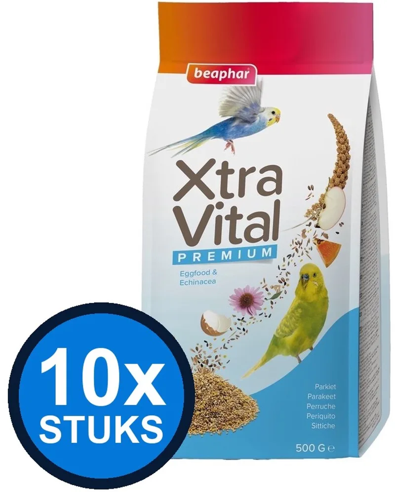 10x Beaphar - XtraVital parkiet 500gr - Vogelvoer - 500 g fra Beaphar – produktbillede
