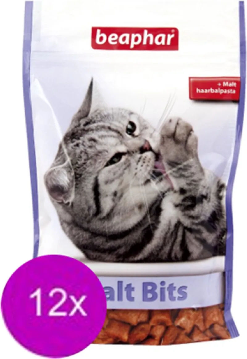 12x Beaphar Malt-Bits Naturel - kattensnack - 150g by Beaphar – product photo