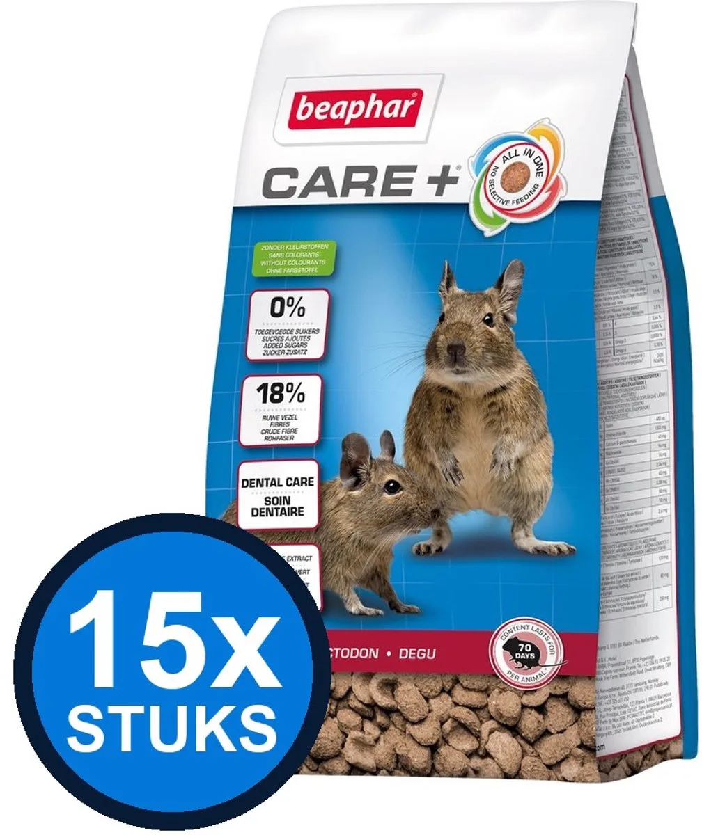 15x Beaphar - Care+ degoe 700gr - Knaagdierenvoer - 700 g van Beaphar – productfoto