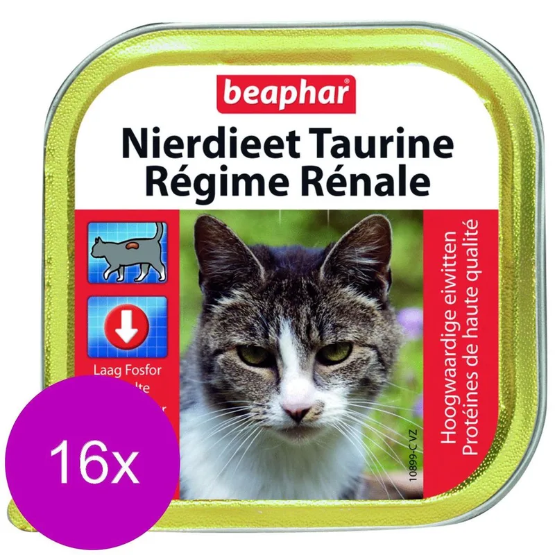 16x Beaphar Nierdieet Kattenvoer Nat Naturel 100 gr von Beaphar – Produktfoto