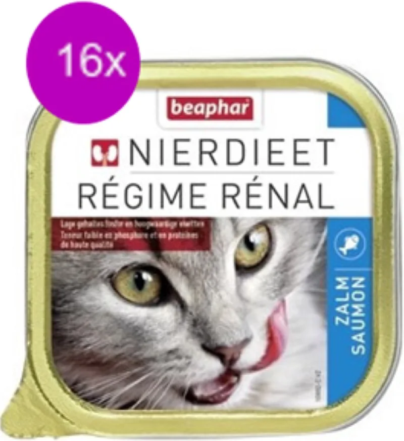 16x Beaphar - nierdieet voor kat - Zalm - Kattenvoer - 100g by Beaphar – product photo
