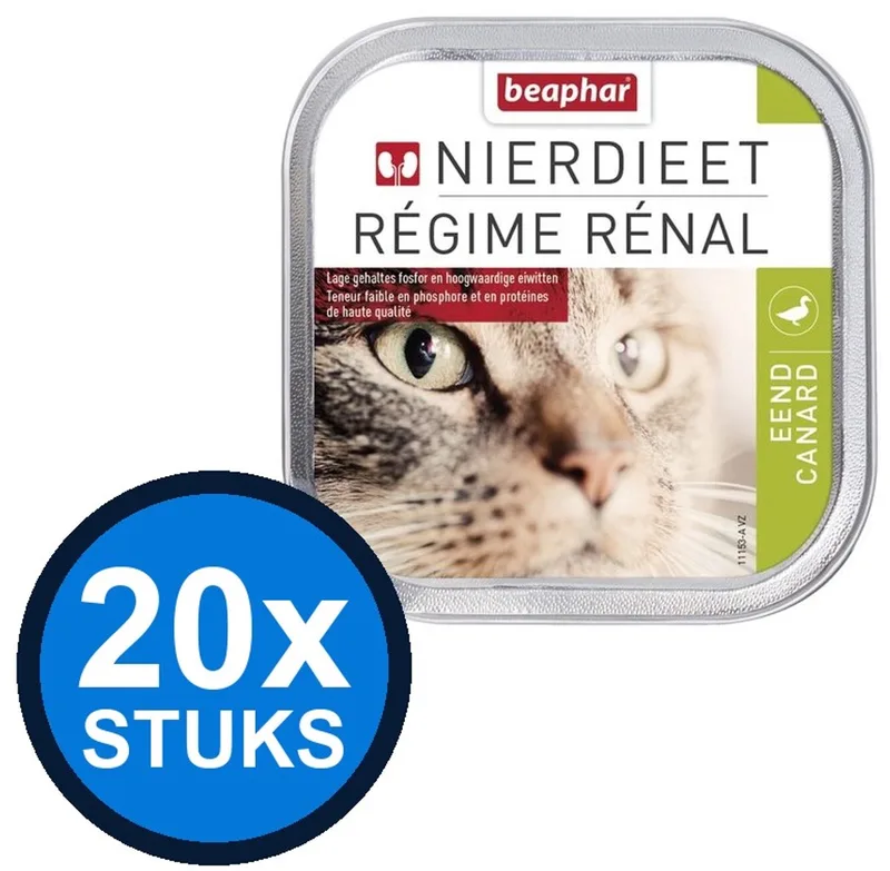 20x Beaphar - nierdieet kat eend 100gr - Kattenvoer Natvoer - 100 g de Beaphar – photo produit