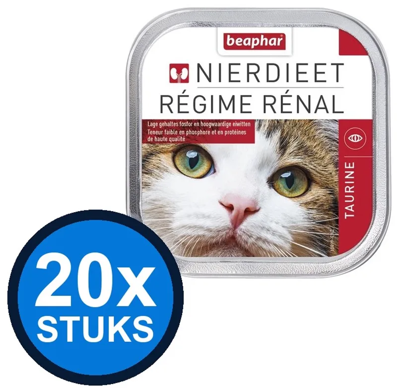 20x Beaphar - nierdieet kat taurine 100gr - Kattenvoer Natvoer - 100 g de Beaphar – photo produit