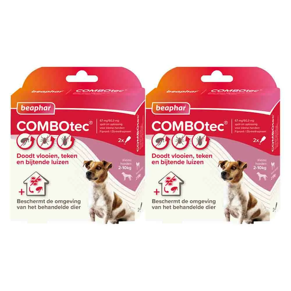 2x Beaphar Combotec Anti Teken- en Vlooiendruppels Hond 2-10 kg 2 pipetten fra Beaphar – produktbillede