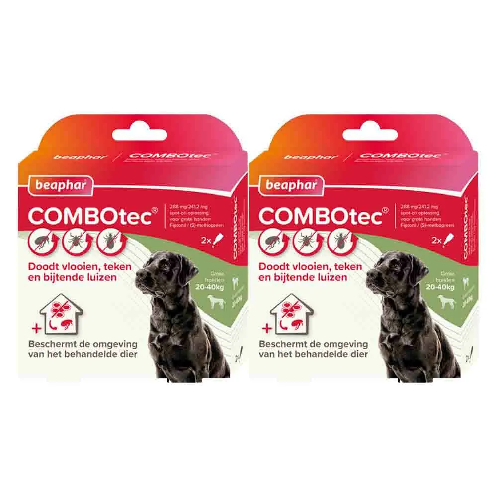 2x Beaphar Combotec Anti Teken- en Vlooiendruppels Hond 20-40 kg 2 pipetten de Beaphar – photo produit