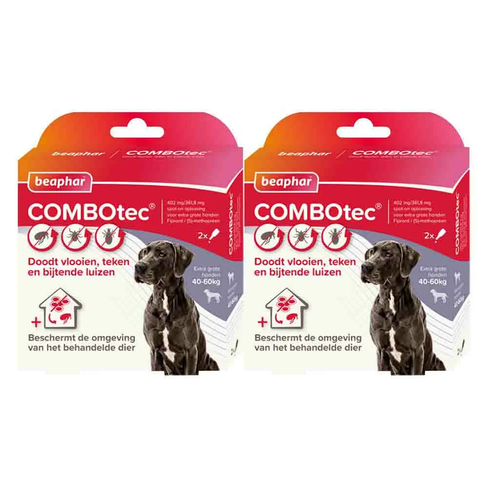2x Beaphar Combotec Anti Teken- en Vlooiendruppels Hond 40-60 kg 2 pipetten fra Beaphar – produktbillede