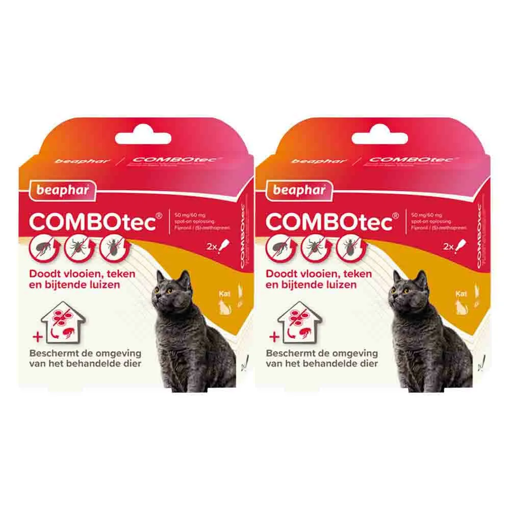 2x Beaphar Combotec Anti Vlooien en Teken Druppels Kat/Fret 2 pipetten van Beaphar – productfoto