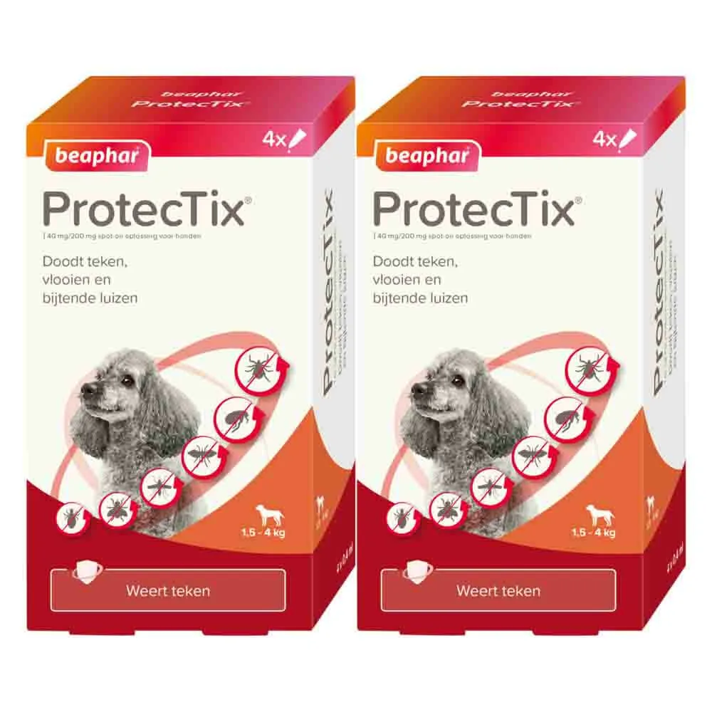 2x Beaphar ProtecTix Hond Anti Vlo & Teek 1,5-4 kg 4 pipetten von Beaphar – Produktfoto