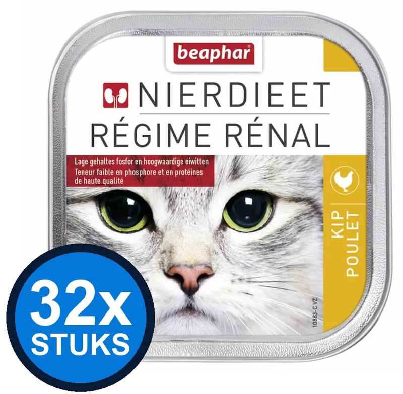 32x Beaphar Nierdieet Kat Kip - Kattenvoer Nat Kuipje - 100g von Beaphar – Produktfoto