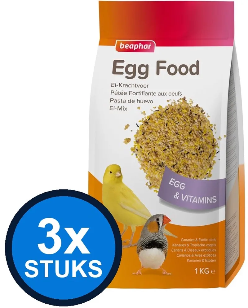 3x Beaphar - ei-krachtvoer kanaries&tropische vogels 1kg - Vogelvoer - 1 kg von Beaphar – Produktfoto