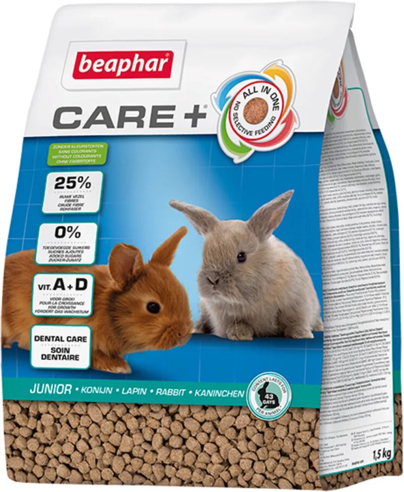 4x Beaphar Care+ Konijnenvoer Junior 1,5 kg von Beaphar – Produktfoto