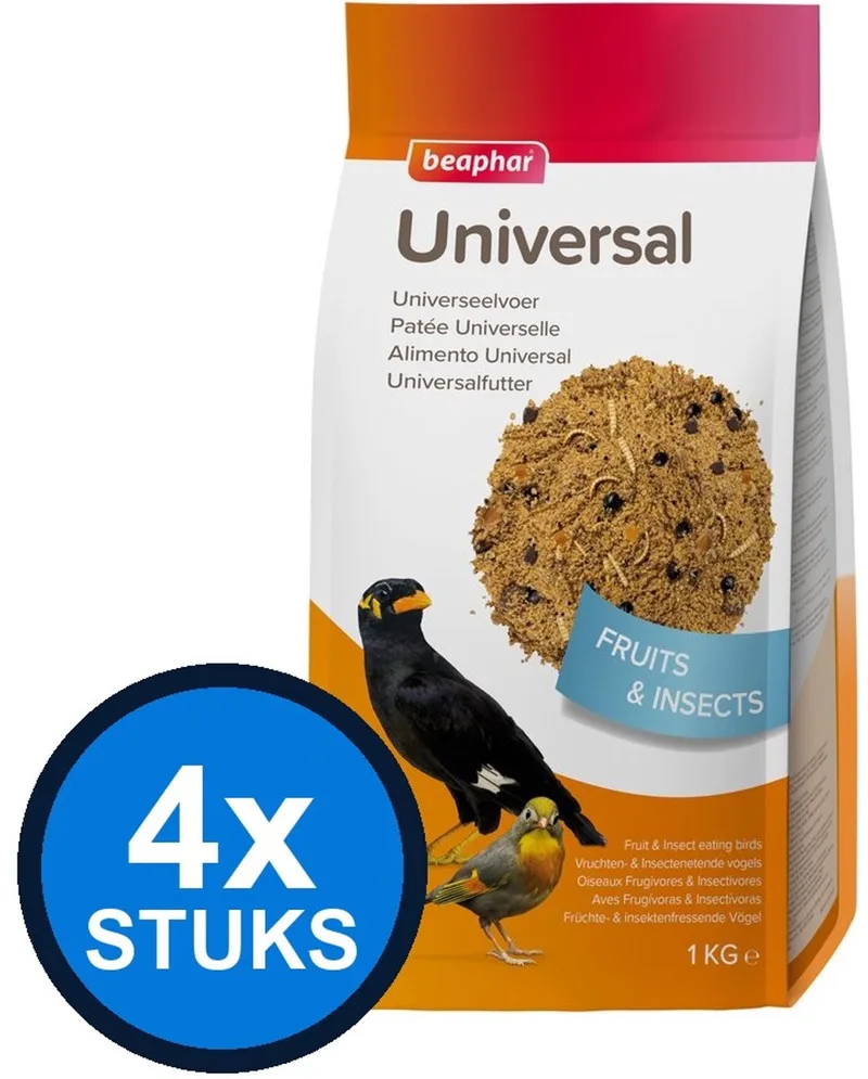 4x Beaphar - universeelvoer 1kg - Vogelvoer - 1 kg de Beaphar – photo produit