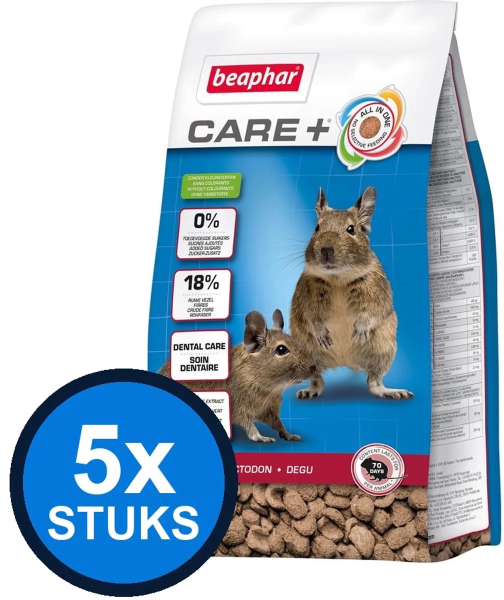 5x Beaphar - Care+ degoe 700gr - Knaagdierenvoer - 700 g van Beaphar – productfoto