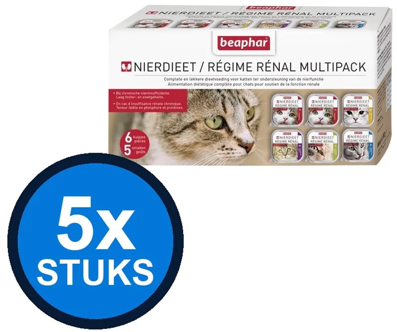 5x Beaphar - nierdieet kat multipack 6x100gr - Kattenvoer Natvoer - 600 g by Beaphar – product photo