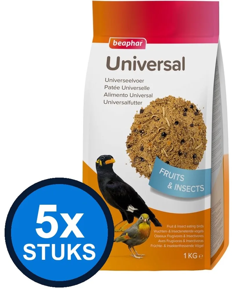 5x Beaphar - universeelvoer 1kg - Vogelvoer - 1 kg de Beaphar – photo produit