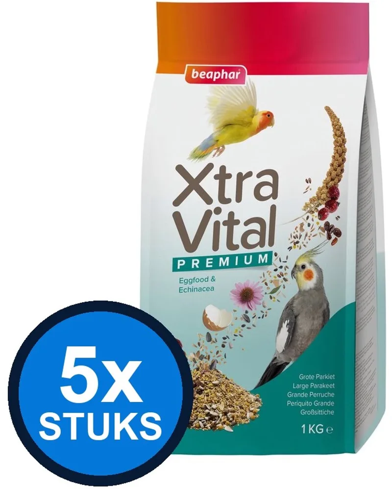 5x Beaphar - XtraVital grote parkiet 1kg - Vogelvoer - 1 kg by Beaphar – product photo