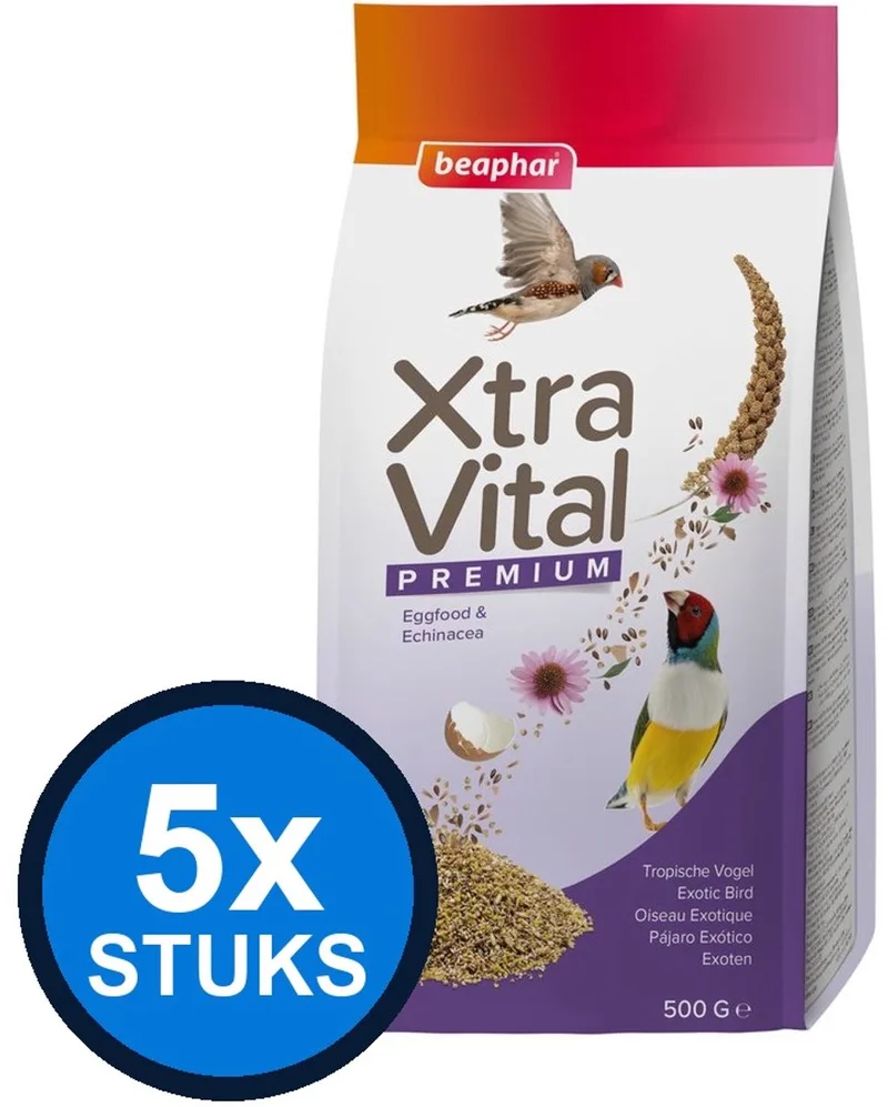 5x Beaphar - XtraVital tropisch 500gr - Vogelvoer - 500 g de Beaphar – photo produit