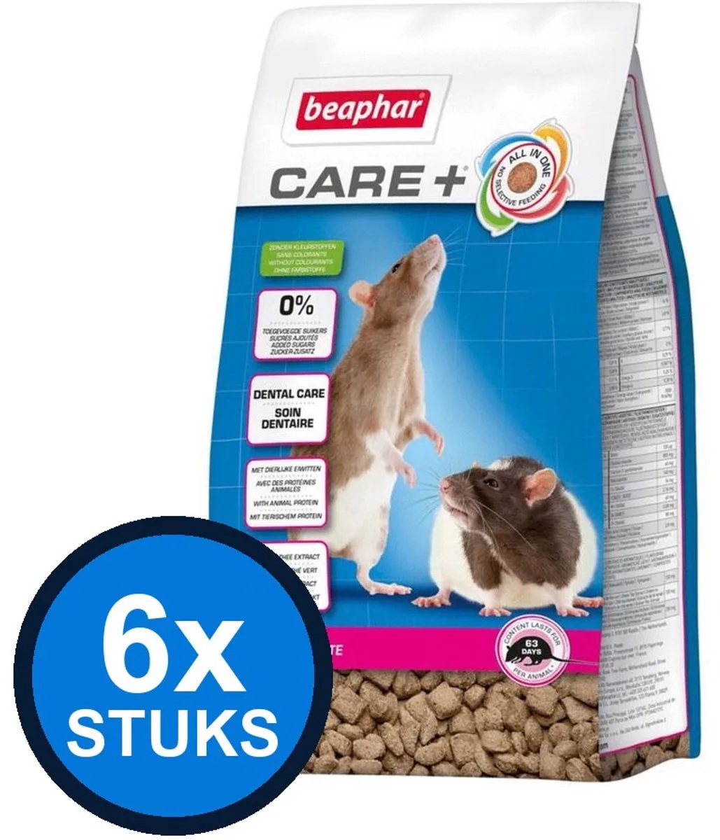 6x Beaphar - Care+ rat 700gr - Knaagdierenvoer - 700 g van Beaphar – productfoto