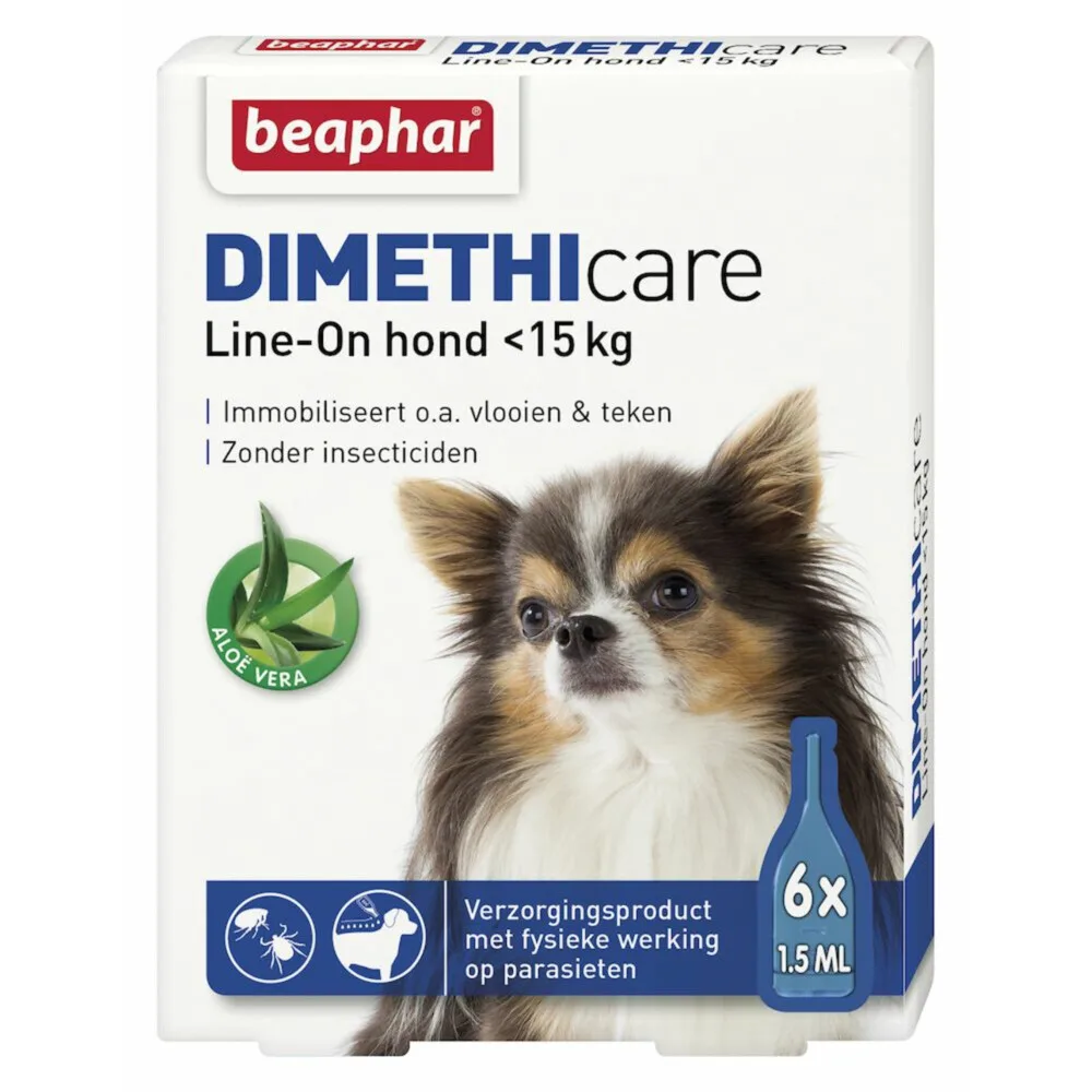 6x Beaphar Dimethicare Line-On Anti Teken- & Vlooiendruppels Hond 0 - 15 kg 6 pipetten by Beaphar – product photo