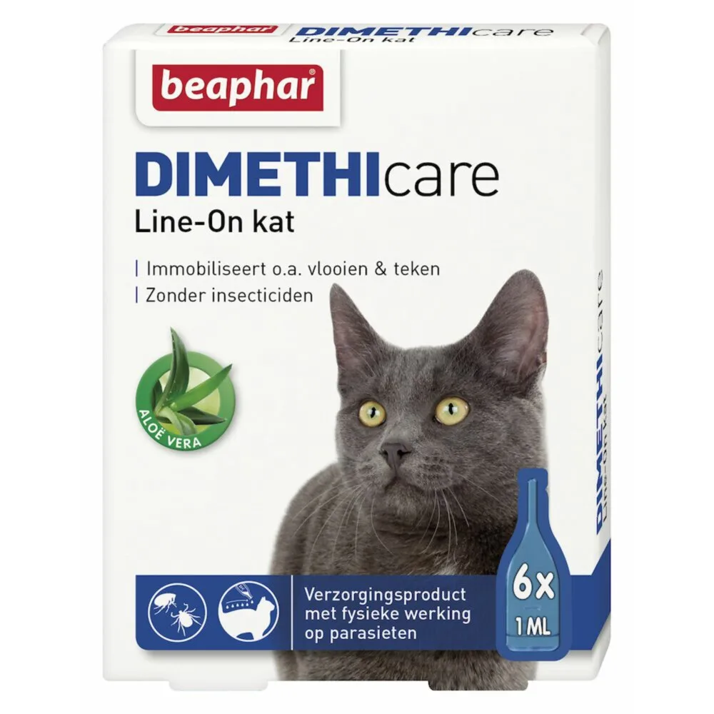 6x Beaphar DIMETHIcare Line-On Anti Vlooiendruppels Kat vanaf 1 kg 6 x 1 ml by Beaphar – product photo